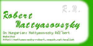 robert mattyasovszky business card